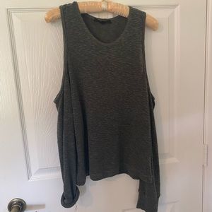 Cold shoulder cotton sweater